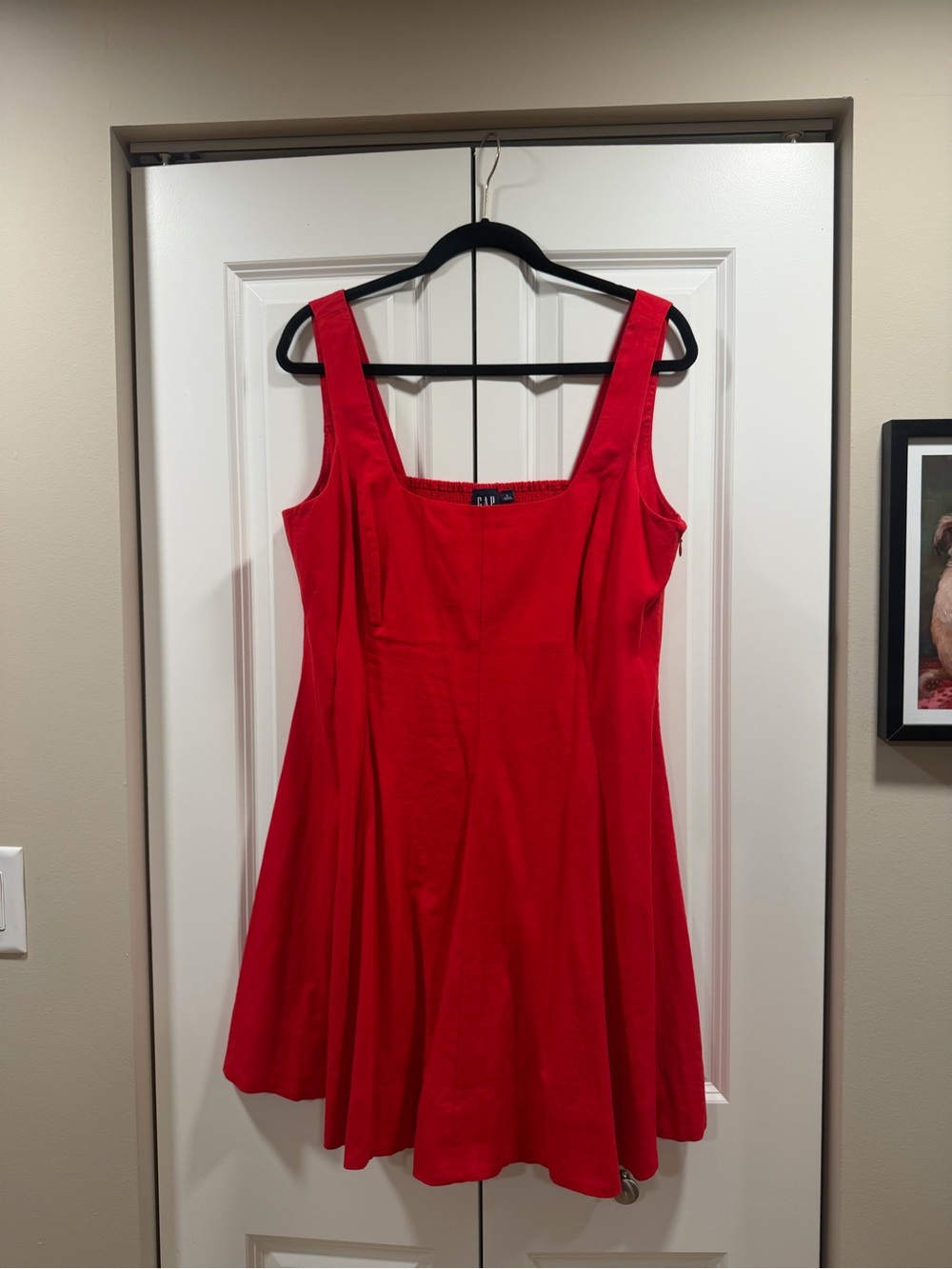 GAP Red Square-Neck Mini Dress